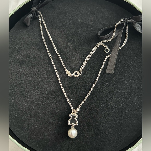 TOUS Black Onyx and Pearl Sterling Silver Necklace - Picture 5 of 7